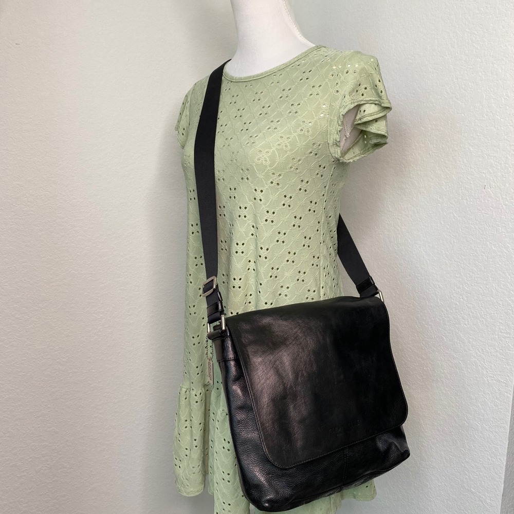 COACH Sullivan Small Messenger‎ Crossbody Purse Black Calf Leather Unisex F72108 - Picture 4 of 16